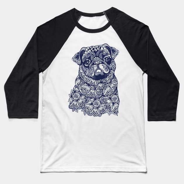 MANDALA OF PUG Baseball T-Shirt by huebucket